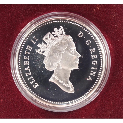 2455 - Royal Canadian mint and American silver proof coins, Thomas Jefferson 250th Anniversary Dollar and t... 