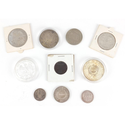 2472 - 19th century and later foreign coins mostly silver inclining an 1894 five Leva, 1931 five Lati, 1912... 