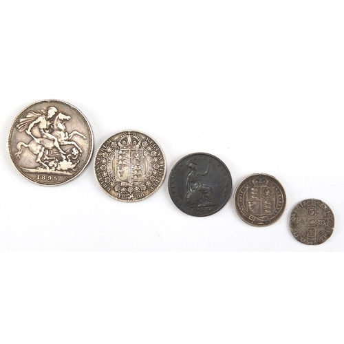 2515 - 17th century and later coins and bank notes, housed in a collectors cabinet and a folder, some silve... 