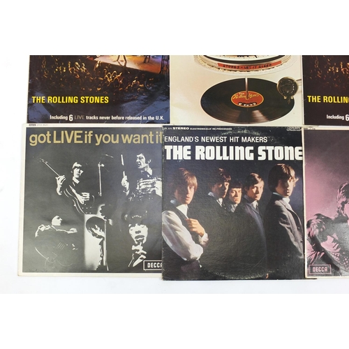 2703 - Five Rolling Stones vinyl LP's, including Aftermath first pressing, Decca LK.4786