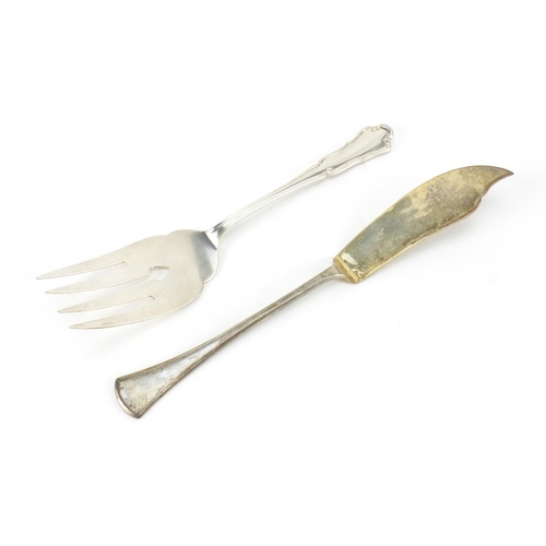 2442 - Continental 800 grade fish knife and fork, the largest 26cm in length, approximate weight  189.0g