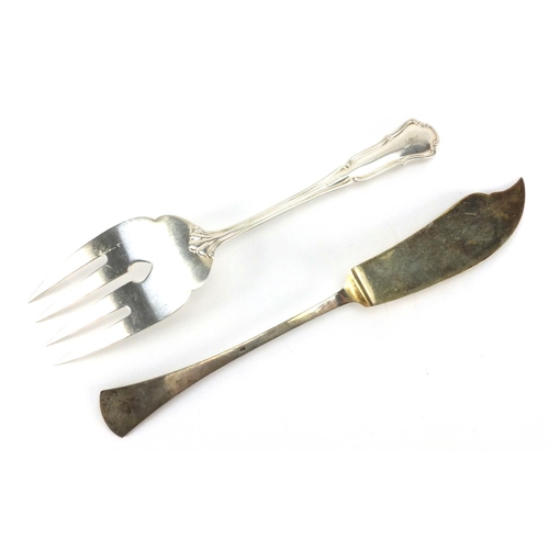 2442 - Continental 800 grade fish knife and fork, the largest 26cm in length, approximate weight  189.0g