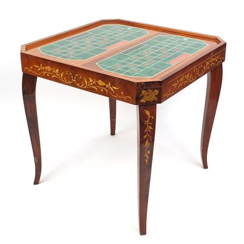 2048 - Inlaid Sorrento roulette, chess and backgammon  games table 75cm H x 78cm w x 78cm D