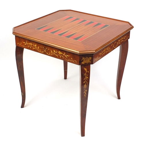 2048 - Inlaid Sorrento roulette, chess and backgammon  games table 75cm H x 78cm w x 78cm D