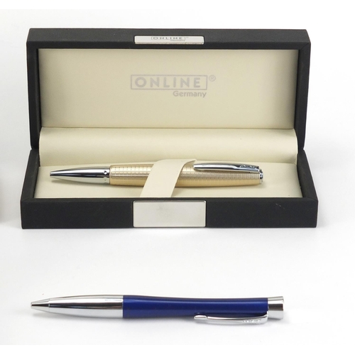 2397 - Fountain and ballpoint pens some boxed comprising Parker, Waterman's Conway Stewart and Online Germa... 