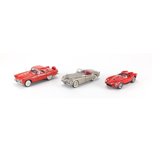 2379 - Two Danbury Mint die cast vehicles and one other, all with boxes, 1949 Jaguar XK120, 1956 Ford Thund... 