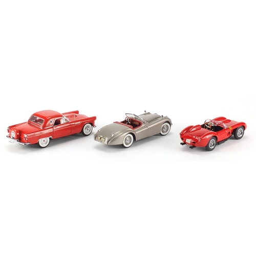 2379 - Two Danbury Mint die cast vehicles and one other, all with boxes, 1949 Jaguar XK120, 1956 Ford Thund... 