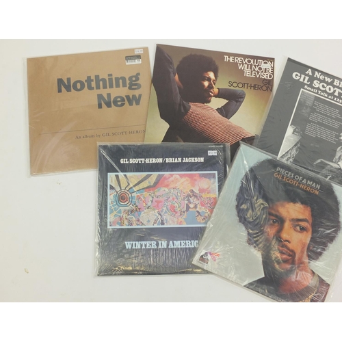 2725 - Gil Scott-Heron vinyl LP's including Pieces of a Man, Freewheel and Nothing New