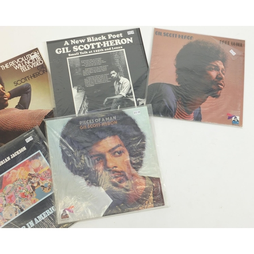 2725 - Gil Scott-Heron vinyl LP's including Pieces of a Man, Freewheel and Nothing New