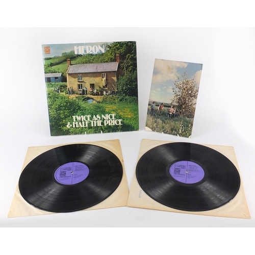 2677 - Heron, Twice as Nice & Half the Price, double vinyl LP, first pressing with postcard, Dawn, Stereo D... 