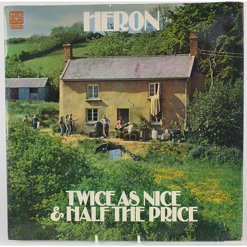 2677 - Heron, Twice as Nice & Half the Price, double vinyl LP, first pressing with postcard, Dawn, Stereo D... 