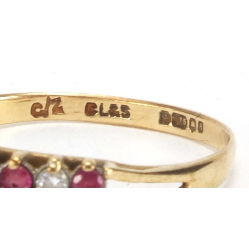 2593 - Two 9ct gold rings set with assorted stones, both size Q, approximate weight 3.2g