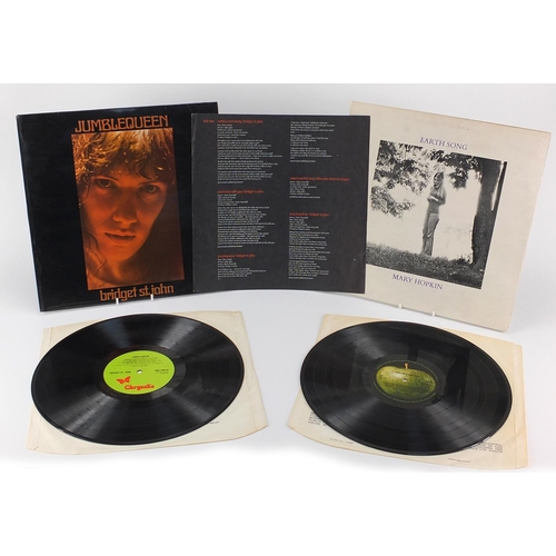 2695 - Two folk vinyl LP's, Bridget St John, Jumblequeen first pressing with insert Chrysalis CHR.1062 and ... 