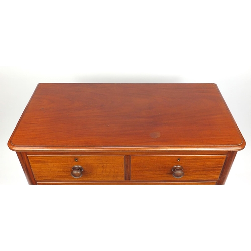 2022 - Victorian mahogany five drawer chest, 107cm H x 107cm W x 53cm D
