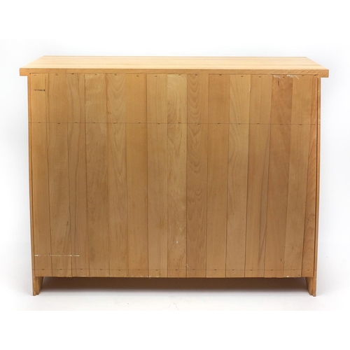 2034 - Light oak side cabinet fitted with two drawers above a pair of cupboard doors, 87cm H x 109cm W x 43... 