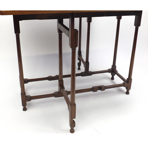 2047 - Mahogany spider gate legged table, 70cm H x 91cm W x 91cm D