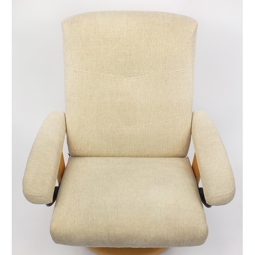 2031 - Stressless armchair with cream upholstery, 100cm high
