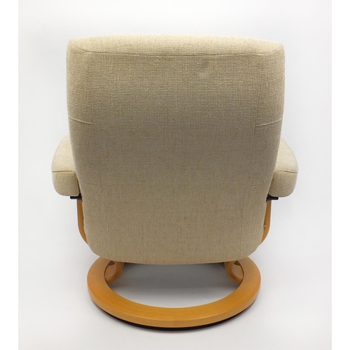 2031 - Stressless armchair with cream upholstery, 100cm high