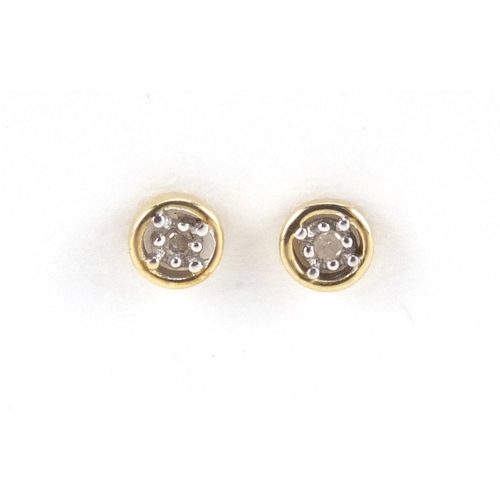 2667 - Pair of 9ct gold diamond solitaire earrings, approximate weight 0.4g