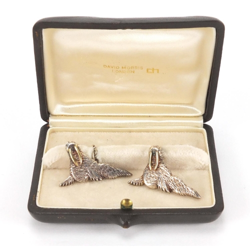 2651 - Pair of Irish silver walrus cuff links, originally retailed by David Morris