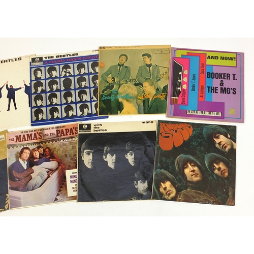 2706 - Predominantly Beatles vinyl LP's including Rubber Soul, Help, With The Beatles and Booker T and The ... 