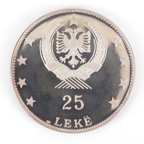 2468 - 1968 Albanian silver twenty five Lekë, approximate weight 83.4g