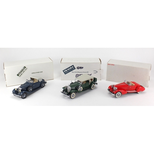 2375 - Four Danbury Mint die cast vehicles, all with boxes, 1934 Hispano-Suiza J12, 1932 Cadillac V-16 and ... 