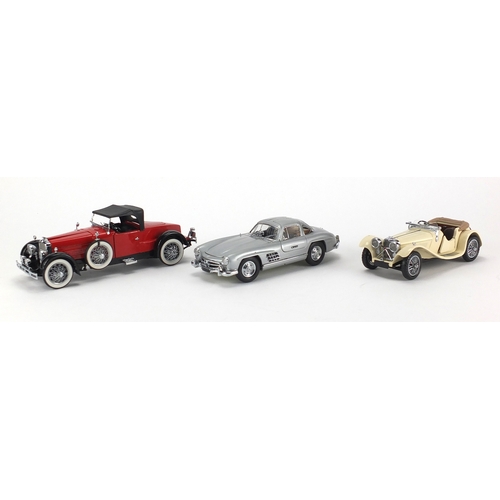 2378 - Three Franklin Mint die cast vehicles, all with boxes, 1928 Stutz Black Hawk Boattail Speedster, 193... 