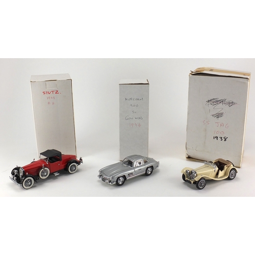 2378 - Three Franklin Mint die cast vehicles, all with boxes, 1928 Stutz Black Hawk Boattail Speedster, 193... 