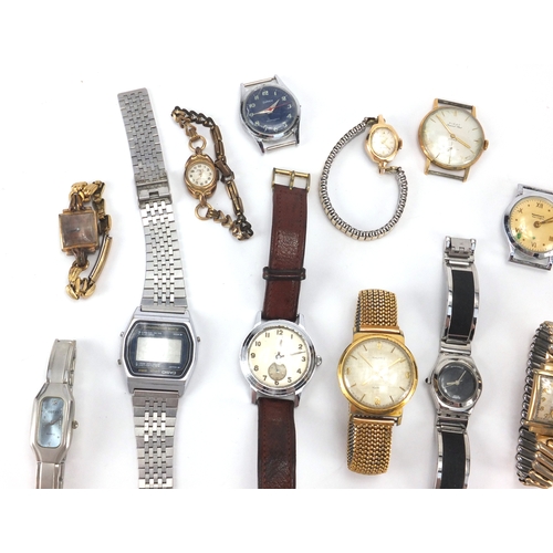 2672 - Vintage and later ladies and gentleman's wristwatches including Timex, Oratio and Casio examples