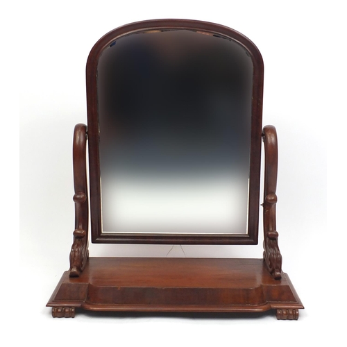 5 - Large Victorian mahogany swing mirror, 80cm high