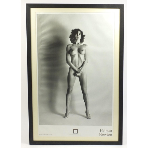 22 - Large Helmut Newton exhibition poster dated 20.11.94, mounted and framed, 135m x 84cm