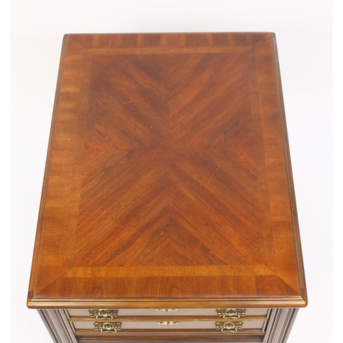 9 - Chippendale design American walnut pedestal nightstand fitted with a drawer, stamped Lane Altavista,... 
