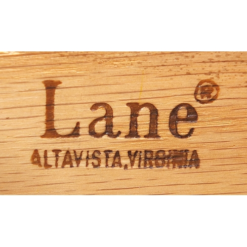 9 - Chippendale design American walnut pedestal nightstand fitted with a drawer, stamped Lane Altavista,... 