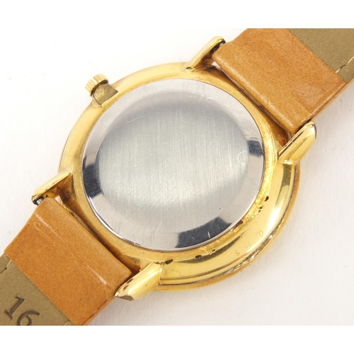 922 - Vintage gentleman's Omega De Ville gold plated wristwatch, 3.4cm in diameter