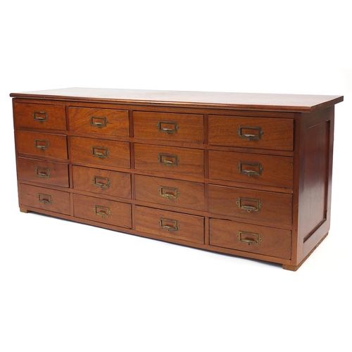 11 - Mahogany twelve drawer chest, 59cm H x 145cm W x 45cm D