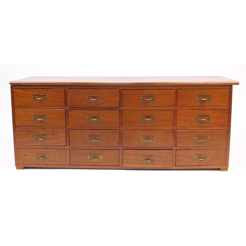 11 - Mahogany twelve drawer chest, 59cm H x 145cm W x 45cm D