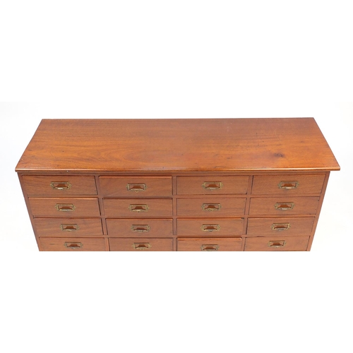 11 - Mahogany twelve drawer chest, 59cm H x 145cm W x 45cm D