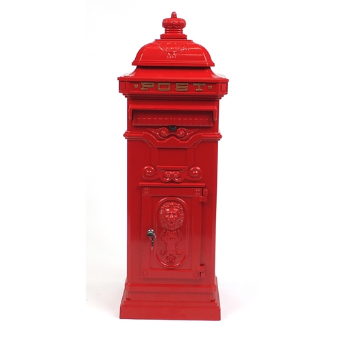 2046 - Grand Pillar Cast Aluminium Letter Post Box, 103cm high