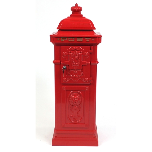 2046 - Grand Pillar Cast Aluminium Letter Post Box, 103cm high