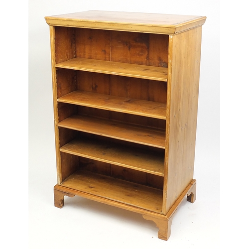 2018 - Victorian stripped pine double sided library bookcase fitted with eight adjustable shelves, 136cm H ... 