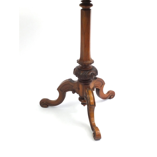 2025 - Victorian burr walnut occasional table with flower shaped top, 72cm high