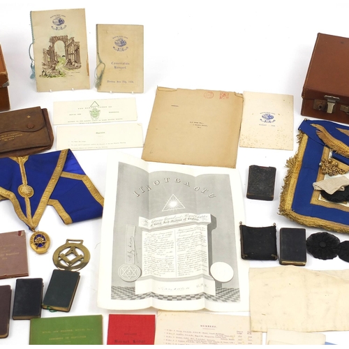 288 - British Militaria and Masonic Regalia relating to the Money family, including 9ct gold and enamelled... 