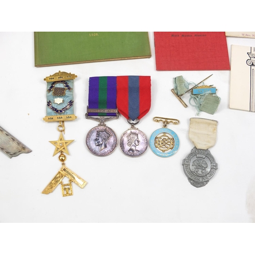 288 - British Militaria and Masonic Regalia relating to the Money family, including 9ct gold and enamelled... 