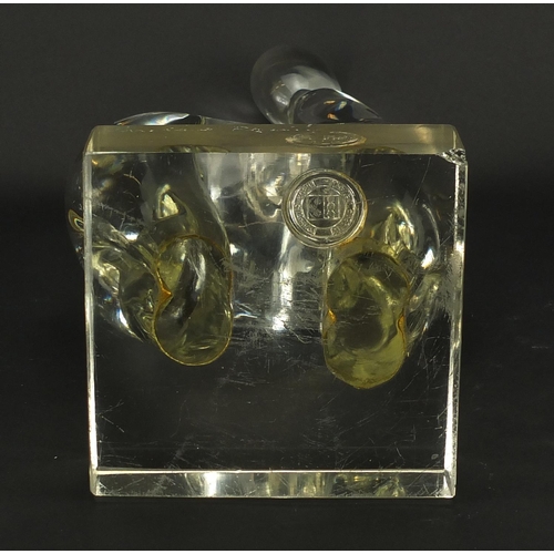 632 - Murano glass sculpture, La Famiglia by Loredino Rosin, with intaglio seal, etched to the square base... 