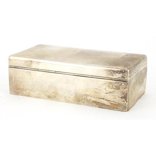 737 - Rectangular silver cigar box, Mappin & Webb London 1929, 17cm in length, approximate weight 509.0g