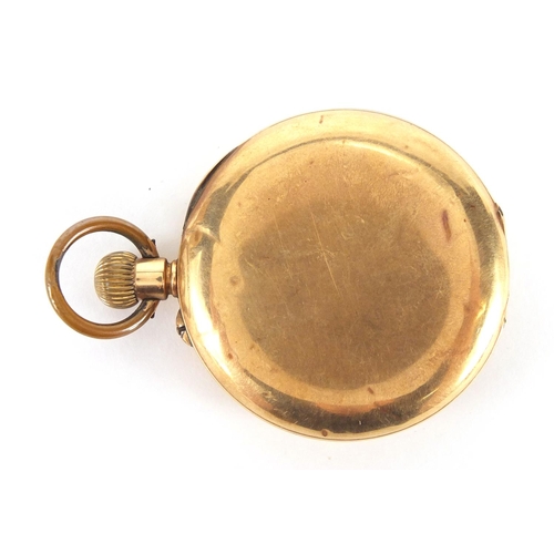 957 - Gentleman's 14ct gold half hunter pocket watch, the movement engraved H. Whitel, 104 Market Street, ... 