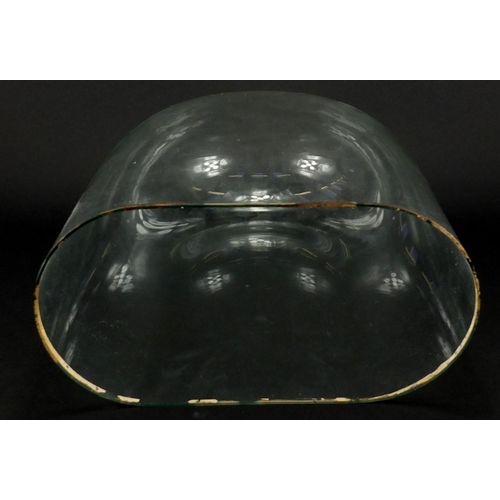 114 - Large clear glass dome, 48cm high