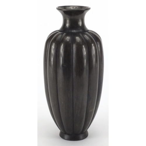 473 - Chinese bronze fluted vase, 22.5cm high