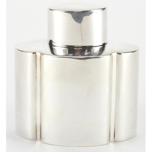 756 - Oval silver caddy, H A Sheffield 1929, 8.5cm high, approximate weight 145.2g